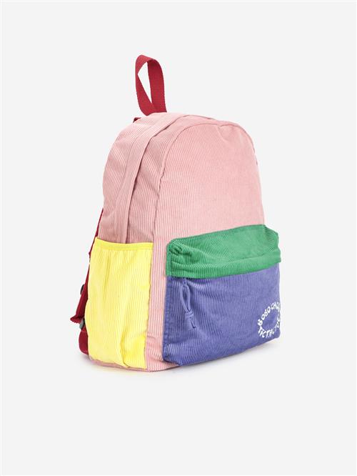 Bobo Choses Tic Tac Toe Color Block Skoletaske I Fløjl Multicolor  Multicolor One Size  Lyserød  One Size  mand