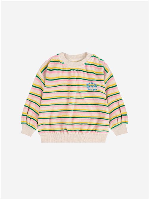 Bobo Choses Have Fun Stribet Sweatshirt Multicolor  Multicolor 9 Months  Creme  9 måneder  Unisex