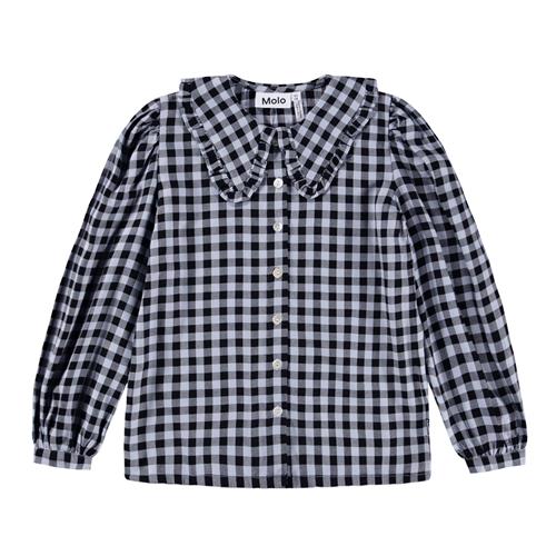 Molo Robbin Skjorte Med Lange Ærmer Moon Gingham  Moon Gingham 146/152 cm  Marineblå  146/152 cm  kvinde