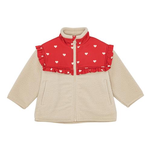Flöss Ellen Fleece-jakke Poppy Red/soft White  Poppy Red/Soft White-18-24 months  Rød  18-24 måneder  kvinde