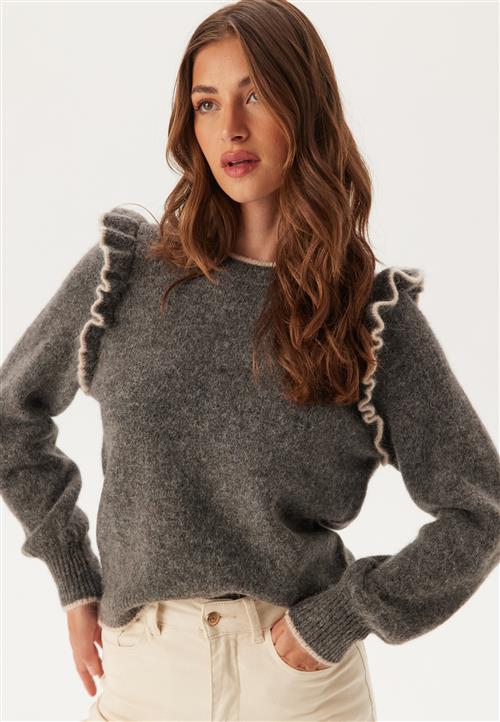 SELECTED Slfalva Frills Ls Knit O-neck
