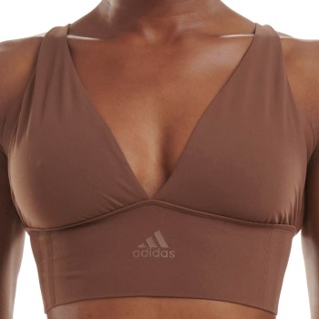 adidas BH BOS Smart Micro 720 Seamless Plunge Bra Mørkbrun  polyamid Large Dame