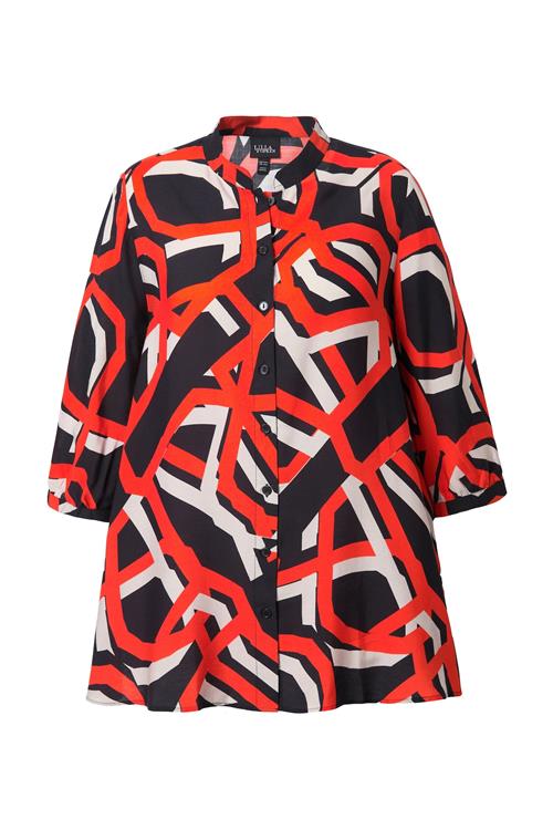 Ulla Popken Bluse  brandrød / sort / hvid