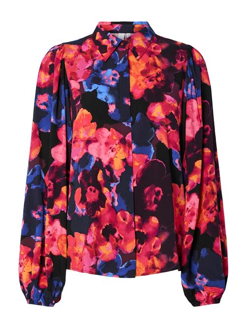 YAS Bluse 'YASasisna'  blå / pink / magenta / sort
