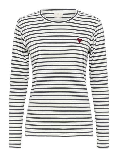 Kaffe Shirts 'Liddy'  mørkegrå / mørkerød / hvid