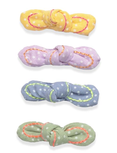 4 Pack Bow Hairclips Mango Patterned