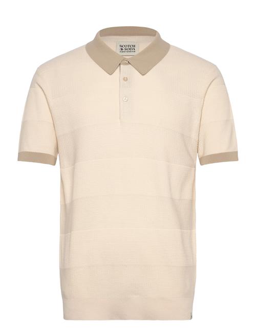 Regular-Fit Knitted T On T Striped Polo Scotch & Soda Cream