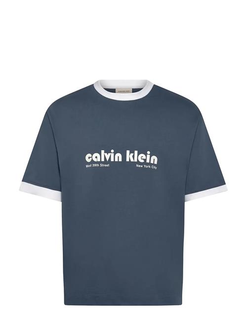 Ss Retro Logo Ringer 16S Rlxd Te Calvin Klein Jeans Blue