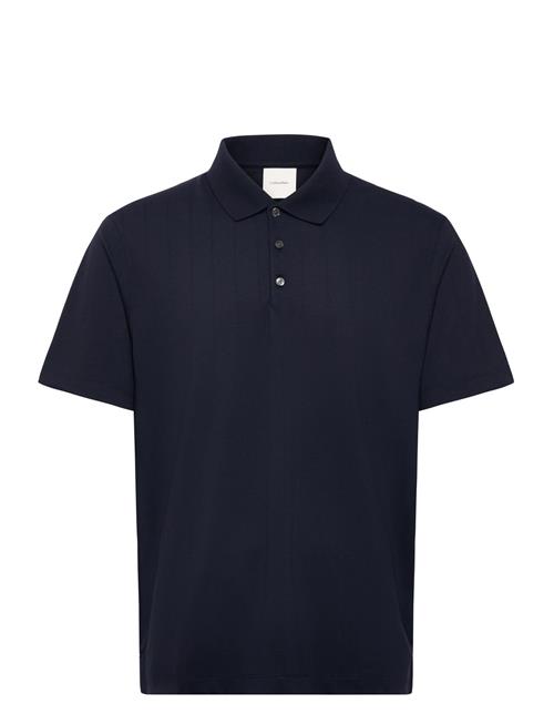 Ss Stripe Strech Jacquard Polo Calvin Klein Navy