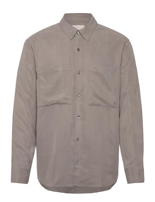 Ls Drapey Relaxed Shirt Calvin Klein Brown