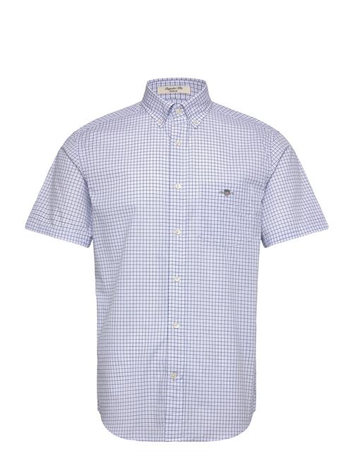 Reg Classic Poplin Check Ss Shirt GANT Blue