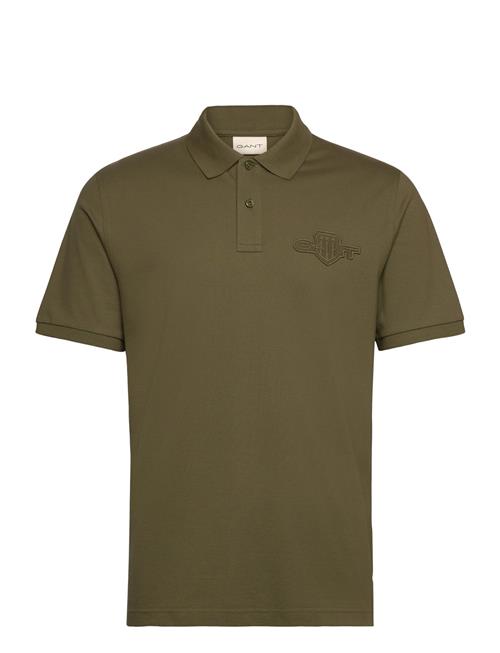 Reg Tonal Shield Ss Polo GANT Green