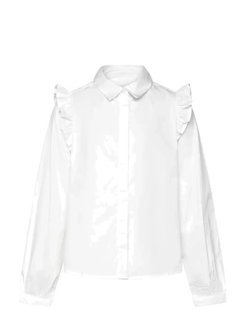Shirt With Ruffle Detail Mango White