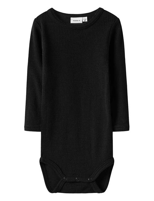 Nbnwax Wool Rib Ls Body Noos Name It Black