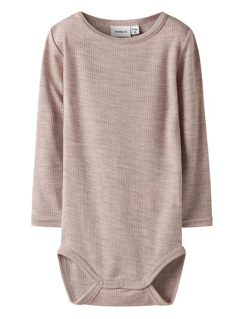 Nbnwax Wool Rib Ls Body Noos Name It Beige