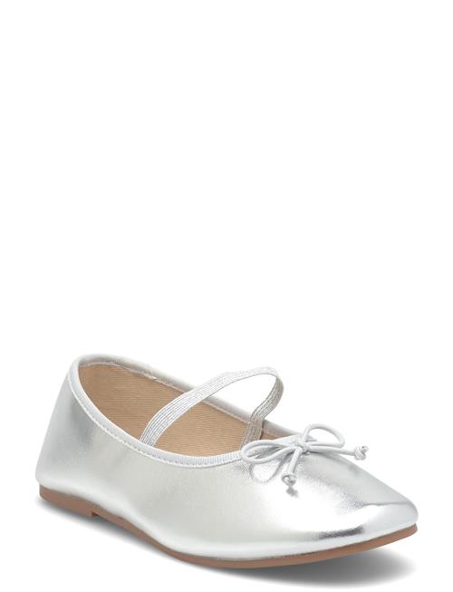 Metallic Ballet Flats With Bow Mango Silver