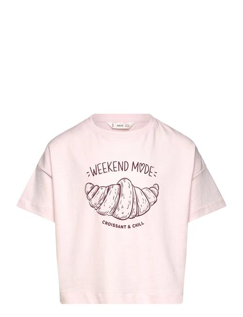 Short-Sleeved Printed T-Shirt Mango Pink