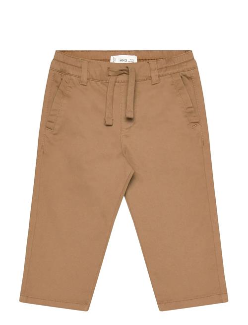 Drawstring Cotton Trousers Mango Brown