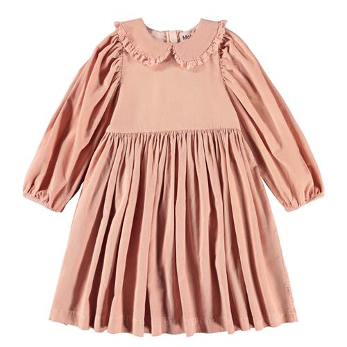 Molo Christine Kjole Med Lange Ærmer I Fløjl Rose Cloud  Rose Cloud 92/98 cm  Lyserød  92/98 cm  kvinde