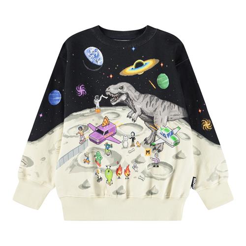 Molo Mattis Sweatshirt Pixel Moon  Pixel Moon 152 cm  Sort  152 cm  mand