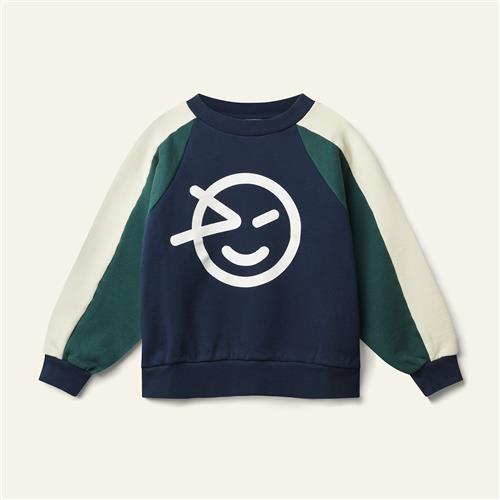 Wynken Wynk Panel Sweatshirt Navy Green Cream  Navy Green Cream 4Y  Marineblå  4 år  mand