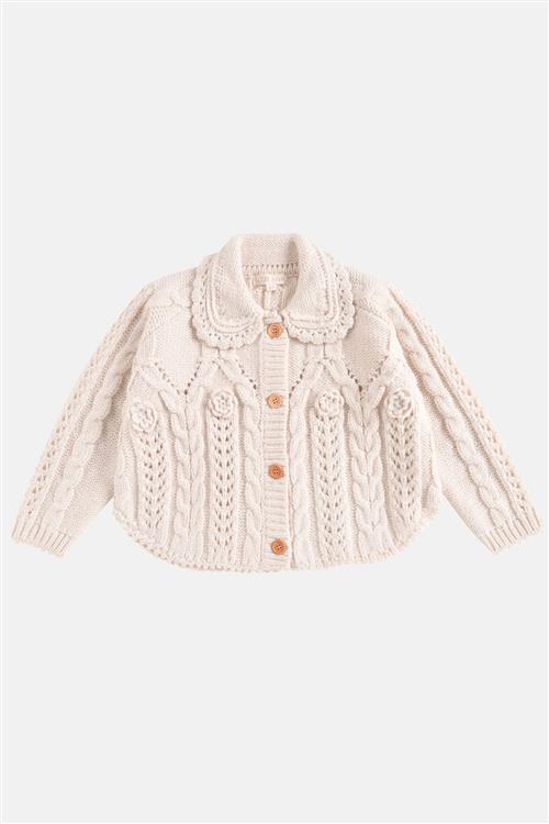 Louise Misha Khellana Strikket Kappe Cream  Cream-3 Y  Creme  3 år  kvinde