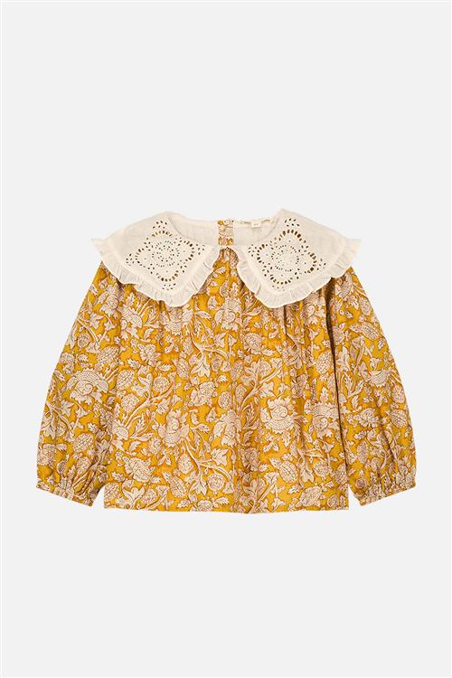 Louise Misha Clea Vævet Bluse Honey Mountain Avens  Honey Mountain Avens-3 Y  Gul  3 år  kvinde