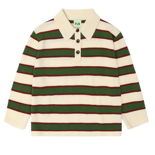 FUB Stribet Polo Ecru  Ecru-140 cm Wool Beige  140 cm  Unisex