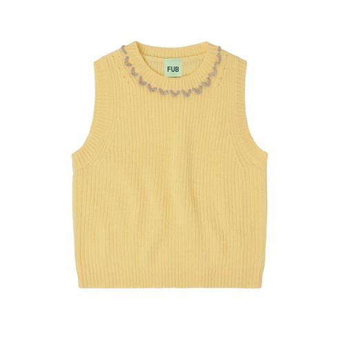FUB Lammeuldsvest Wheat  Wheat-110 cm Wool Beige  110 cm  Unisex