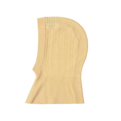 FUB Baby Pointelle Balaclava Wheat  Wheat-68/74 cm Wool Beige  68/74 cm  Unisex