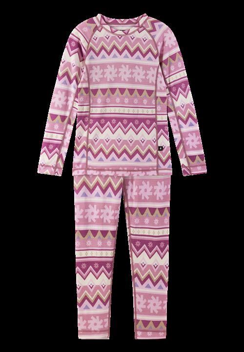 Reima Taitoa Base Layer-sæt I Uld Grey Pink  Grey Pink-110 cm  Lyserød  110 cm  Unisex