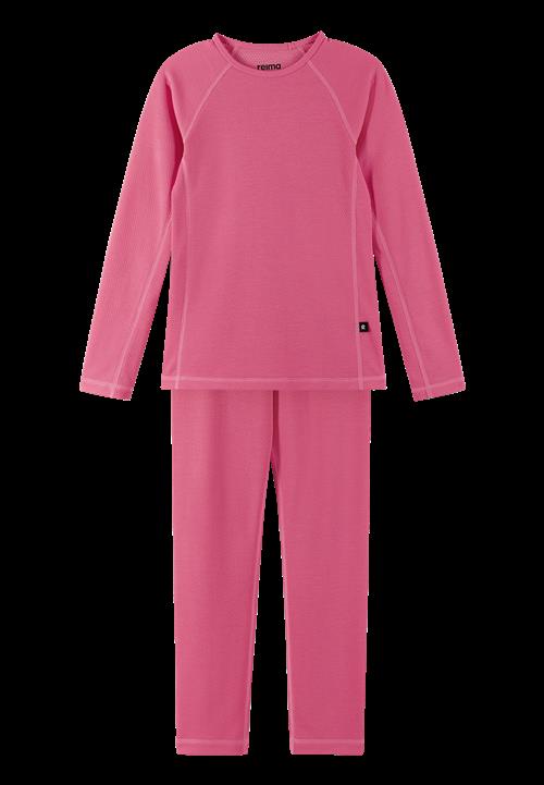 Se Reima Lani Termisk Basislag-sæt Soft Coral  Soft coral-130 cm  Lyserød  130 cm  Unisex ved Babyshop