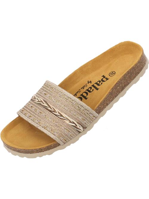Palado by Sila Sahin Pantoletter 'Solista'  beige / brun / guld