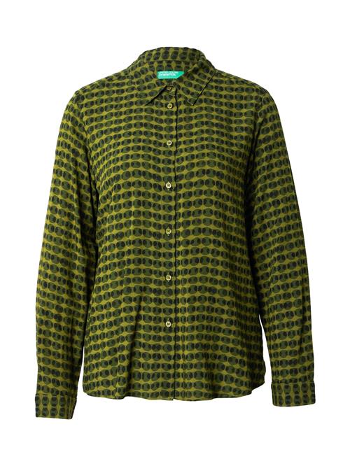 UNITED COLORS OF BENETTON Bluse  kiwi / mørkegrøn / sort