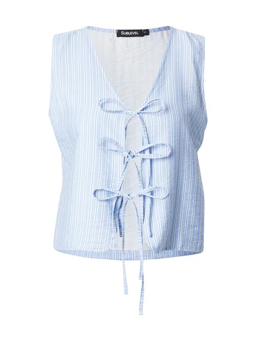 Sublevel Bluse  lyseblå / hvid