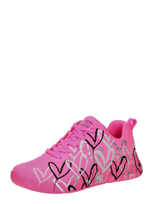 SKECHERS Sneaker low 'UNO LITE'  lysegrå / lys pink / sort / sølv