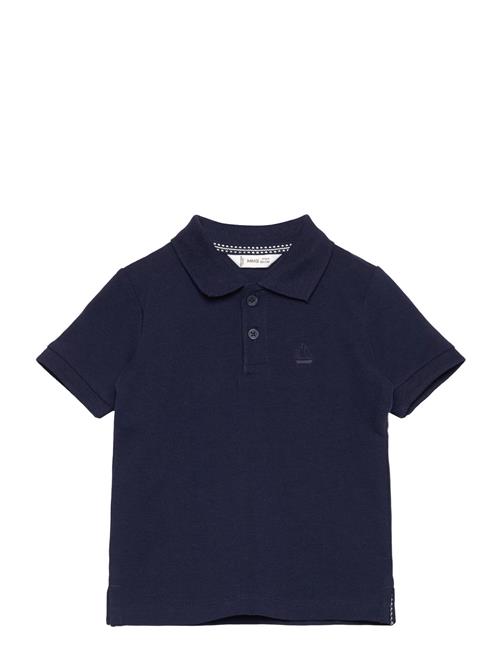 Short-Sleeve Knitted Polo Shirt Mango Navy
