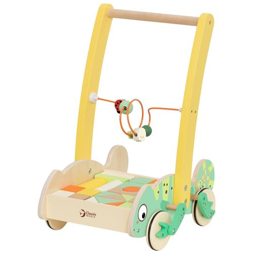 Classic World Gåvogn Med Byggeklodser Gul  1-3 Y WoodenToys   1-3 år 1 Y+ Unisex