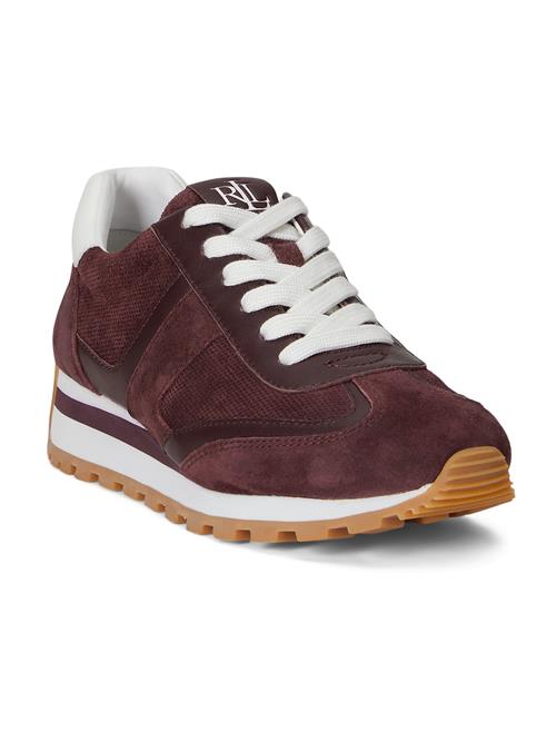 Se Lauren Ralph Lauren Sneaker low 'DANI'  bordeaux / mørkerød / hvid ved About You