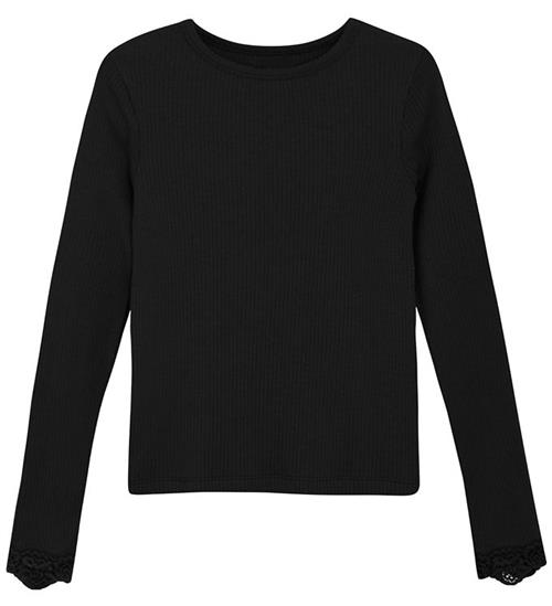 Creamie Bluse - Rib - Model/Bomuld - Sort