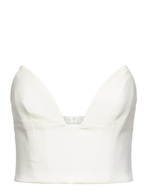 Delphi Strapless Crop Top Bardot White