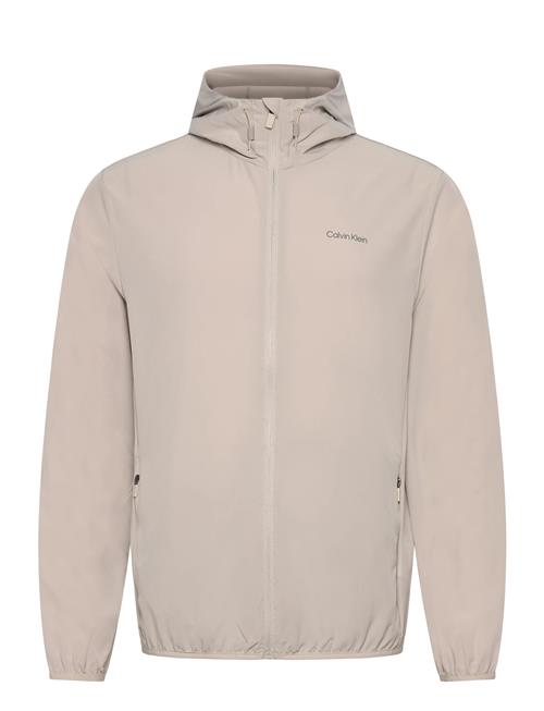 Latitude Hooded Full Zip Windbreaker Calvin Klein Golf Cream