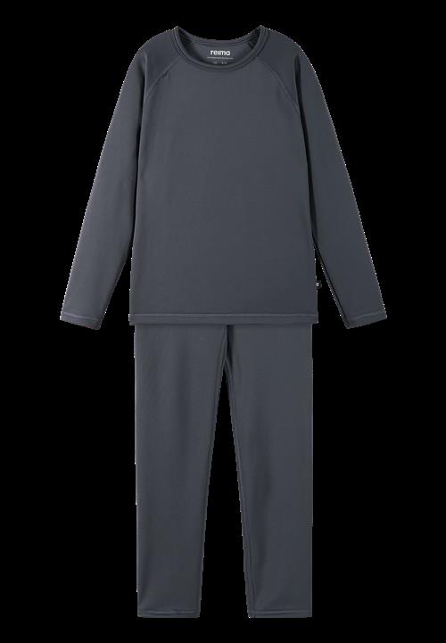 Reima Lampo Termisk Basislag-sæt Soft Black  Soft black-130 cm  Sort  130 cm  Unisex