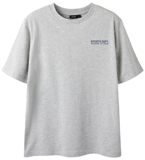 LMTD T-shirt - NlnMoods - Light Grey Melange/Dark Sapphire m. Pr