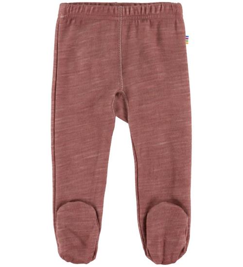 Joha Leggings m. Fødder - Uld/Bambus - Mrk. Rose