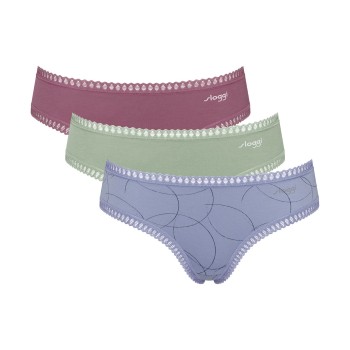 Sloggi Trusser 3P GO Crush Hipster Briefs Blå/Rosa bomuld Small Dame