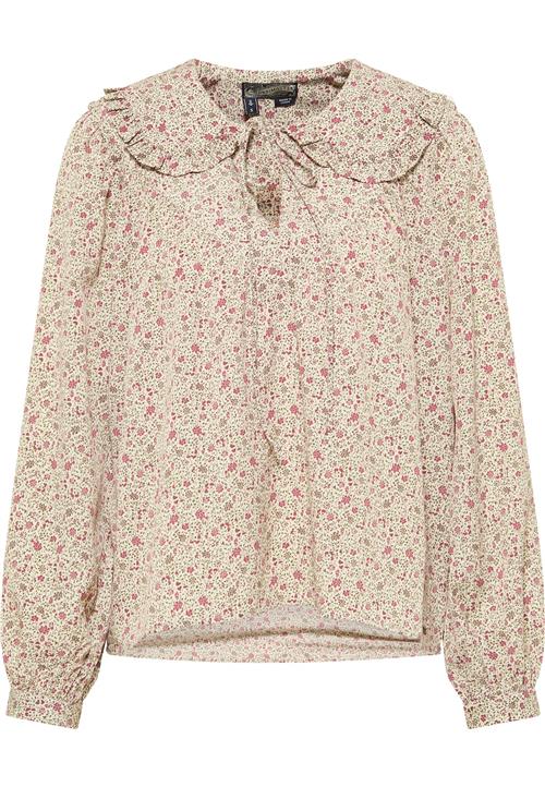 DreiMaster Vintage Bluse  ecru / brun / rød / uldhvid