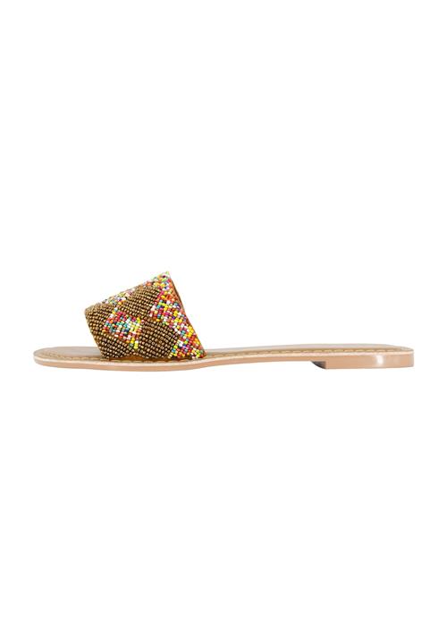 IZIA Pantoletter 'Gaya'  azur / gylden gul / lys pink / hvid