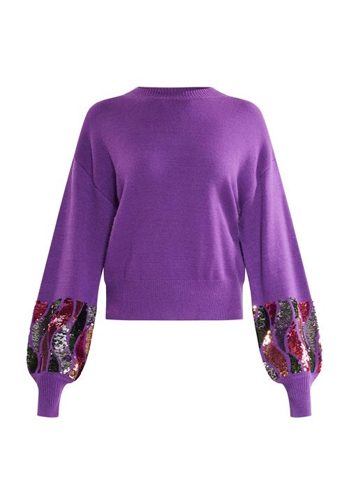 faina Pullover  grøn / mørkelilla / rød / sølv