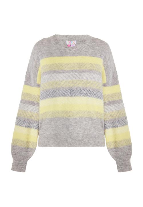 IZIA Pullover 'Eyota'  lysegul / grå-meleret / hvid